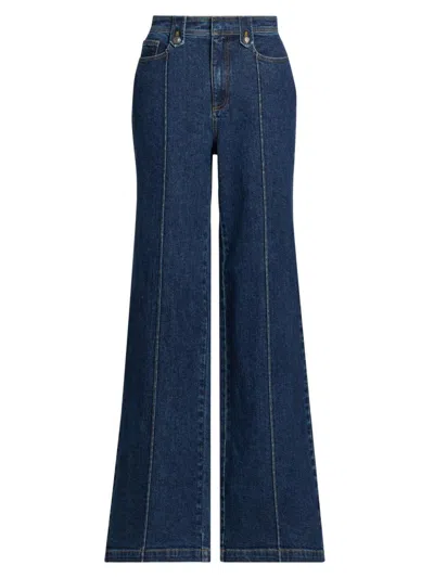 Cinq À Sept Women's Niko Seamed Wide-leg Jeans In Blue