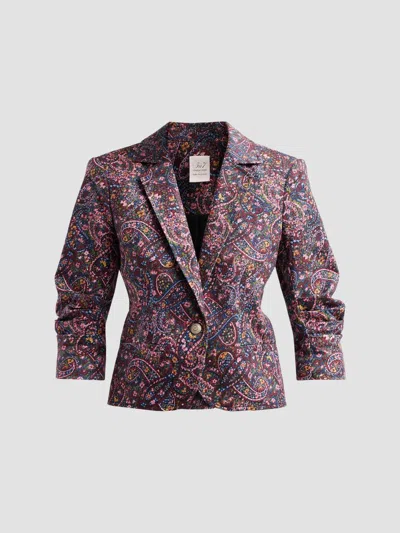 Cinq À Sept Women's Paisley Denim Le Petit Khloe Blazer In Black Multi