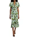 Cinq À Sept Women's Peeta Damask Trumpet-hem Midi-dress In Multi