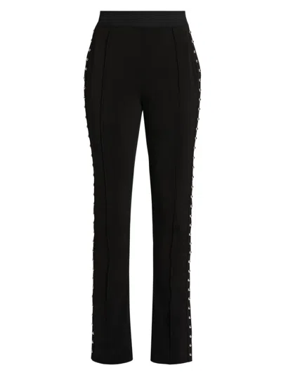 Cinq À Sept Women's Percy Studded Bootcut Pants In Black