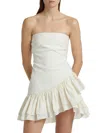 Cinq À Sept Women's Petula Cotton Ruffled Asymmetric Minidress In White