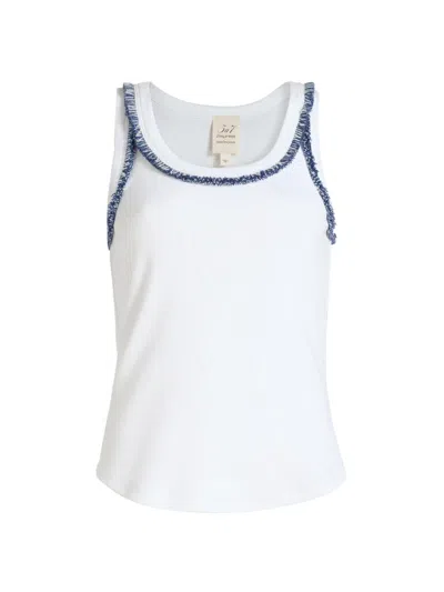 Cinq À Sept Women's Quenta Bicolor Fringe Tank In White