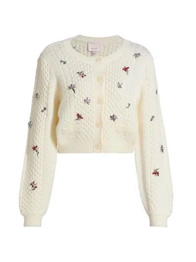 Cinq À Sept Women's Rasa Embellished Cable-knit Cardigan In Multi