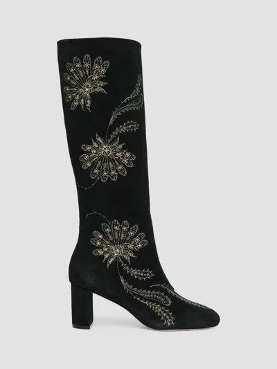 Cinq À Sept Women's Resort Dani 70mm Embroidered Suede Boots In Black
