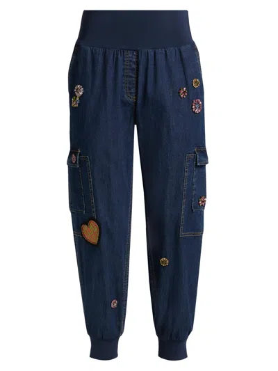 Cinq À Sept Giles Retro Love Cargo Jeans In Blue