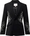 Cinq À Sept Cinq A Sept Women's Rhinestone Paisley Cheyenne Blazer, Black In Black