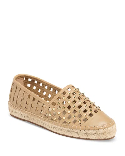Cinq À Sept Cinq A Sept Women's Rochel Leather Cage Studded Espadrille Flats In Brown