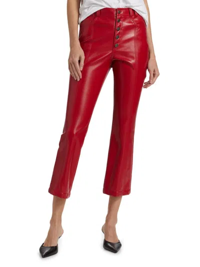 Cinq À Sept Women's Roxette Faux-leather Crop Pants In Red