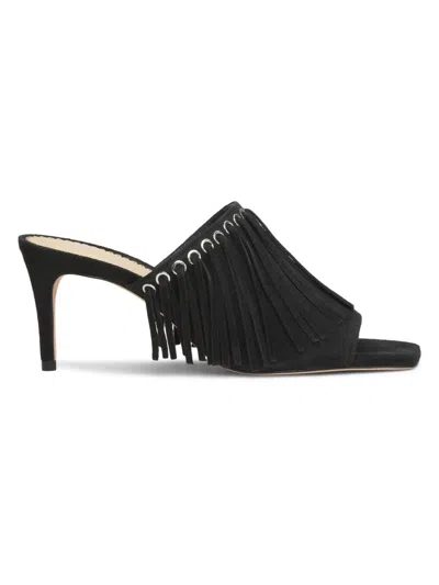 Cinq À Sept Women's Sabrina 70mm Fringed Suede Sandals In Black
