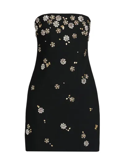 Cinq À Sept Cinq A Sept Tumbling Flowers Mini Dress In Black