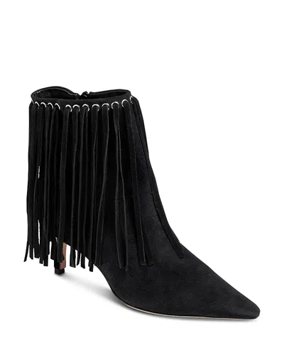 Cinq À Sept Cinq A Sept Women's Sammy Fringe Suede Ankle Boots In Black