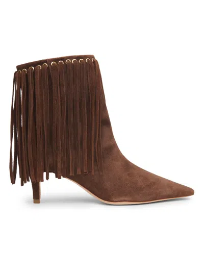 Cinq À Sept Women's Sammy Fringe Suede Ankle Boots In Brown