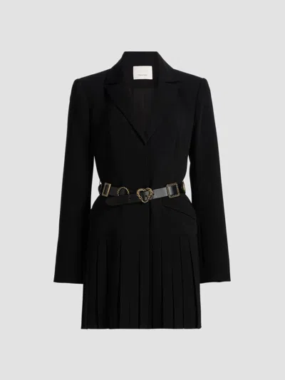 Cinq À Sept Saule Pleated-detail Mini Dress In Black