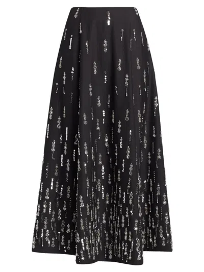 Cinq À Sept Women's Selene Embellished Midi-skirt In Black