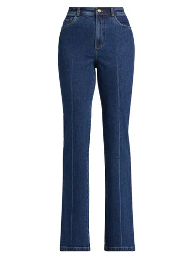 Cinq À Sept Women's Shailene Crease-front High-rise Flare Jeans In Blue