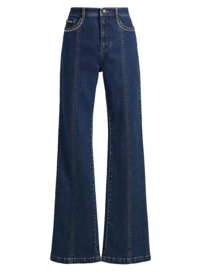 Cinq À Sept Women's Shailene Studded Boot-cut Jeans In Blue