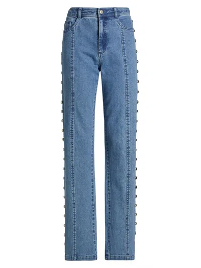 Cinq À Sept Women's Shailene Studded Flare Jeans In Blue
