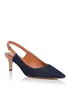 Cinq À Sept Cinq A Sept Women's Slyvie Denim Slingback Pumps In Indigo/sand