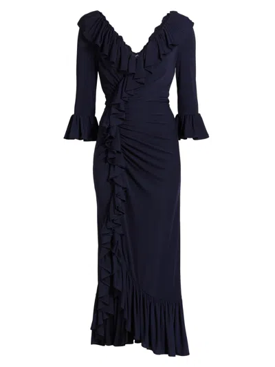 Cinq À Sept Women's Stacy Ruffled V-neck Maxi Dress In Black