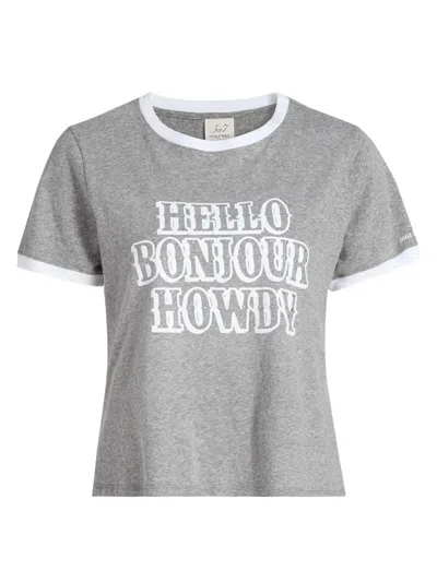 Cinq À Sept Hello Bonjour Howdy Graphic T-shirt In Gray