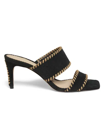 Cinq À Sept Women's Sutton 70mm Suede Whipstitch Sandals In Black