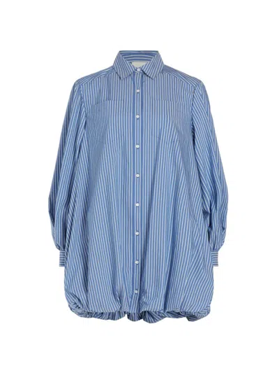 Cinq À Sept Women's Sutton Embellished Pinstriped Shirtdress In Oxford Blue Chamomile