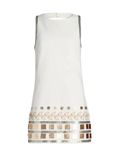 Cinq À Sept Women's Tabitha Embellished Cotton A-line Minidress In White
