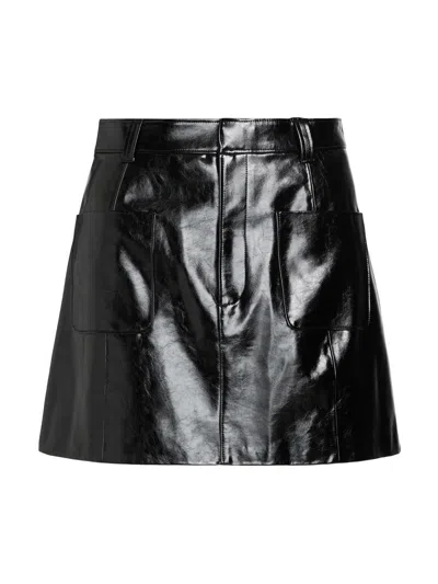 Cinq À Sept Women's Tade Patent Faux Leather Miniskirt In Black