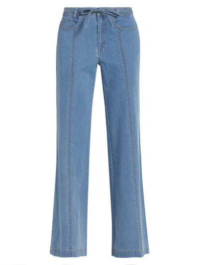 Cinq À Sept Women's Tansy Drawstring Denim Jeans In Light Wash