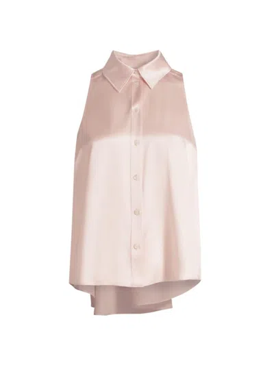Cinq À Sept Women's Theodora Silk Sleeveless Shirt In Icy Pink