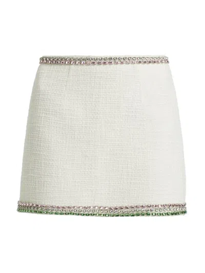 Cinq À Sept Women's Verity Embellished Tweed Miniskirt In White