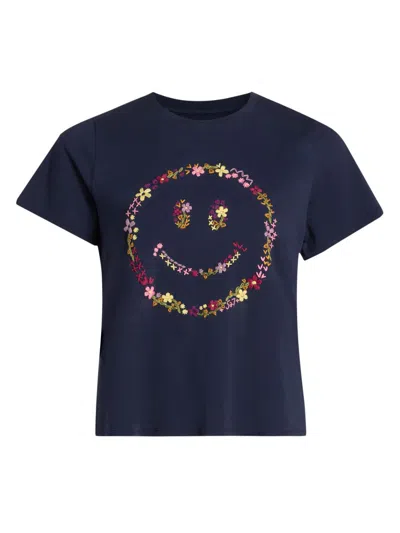 Cinq À Sept Women's Wildflower-embroidered Cotton Shrunken T-shirt In Multi