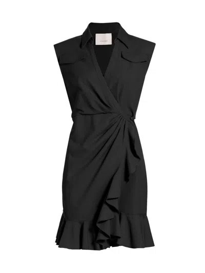 Cinq À Sept Women's Zenni Mini Wrap Dress In Black