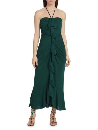 Cinq À Sept Women's Zenni Ruffle Midi-dress In Green