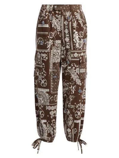 Cinq À Sept Women's Zola Bandana Cotton Twill Military Pants In Brown