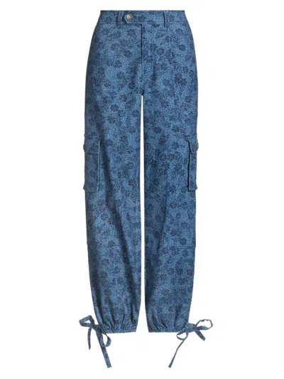 Cinq À Sept Women's Zola Floral Denim Pants In Blue