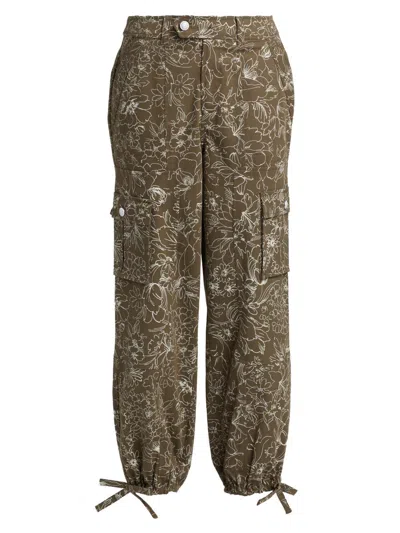Cinq À Sept Women's Zola Garden Doodle Cargo Pants In Multi