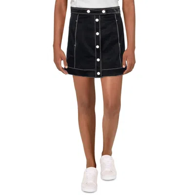 Cinq À Sept Womens Faux Leather Embossed Mini Skirt In Multi