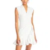 Cinq À Sept Poppy Sleeveless Flared Mini Poplin Shirtdress In Multi