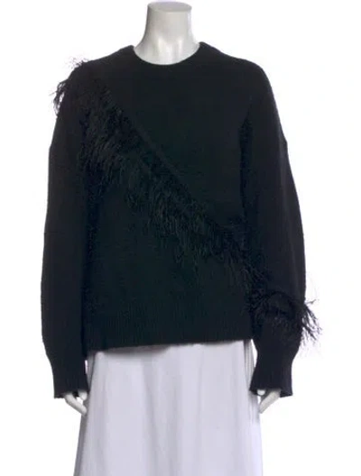 Pre-owned Cinq À Sept Wool Crew Neck Sweater In Black