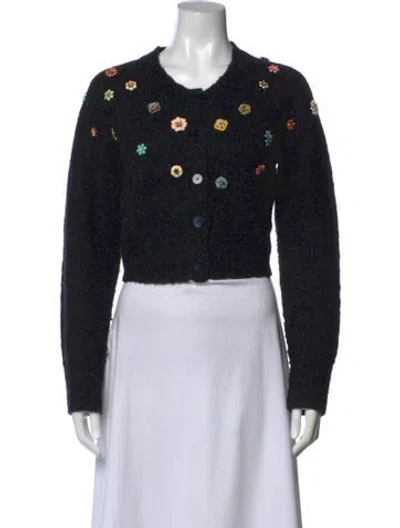 Pre-owned Cinq À Sept Wool Crew Neck Sweater In Black