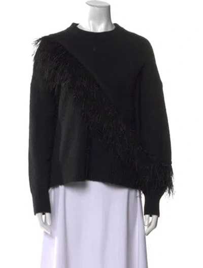 Pre-owned Cinq À Sept Wool Crew Neck Sweater In Black