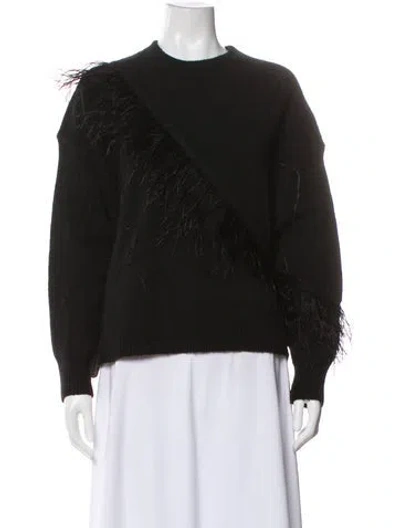 Pre-owned Cinq À Sept Wool Crew Neck Sweater In Black