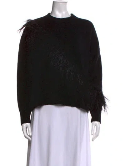 Pre-owned Cinq À Sept Wool Crew Neck Sweater In Black