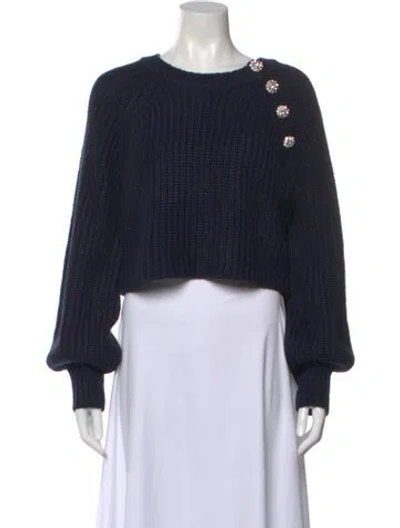 Pre-owned Cinq À Sept Wool Crew Neck Sweater In Blue
