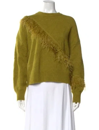 Pre-owned Cinq À Sept Wool Crew Neck Sweater In Green