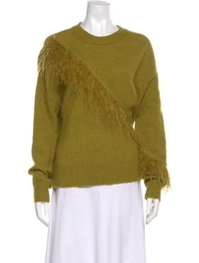 Pre-owned Cinq À Sept Wool Crew Neck Sweater In Green