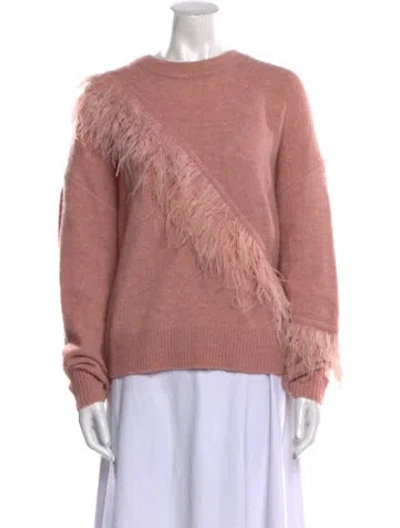 Pre-owned Cinq À Sept Wool Crew Neck Sweater In Pink