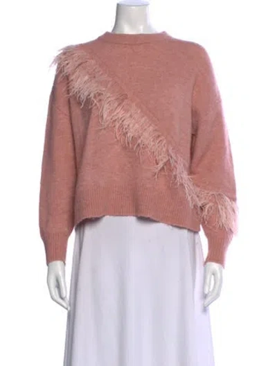 Pre-owned Cinq À Sept Wool Crew Neck Sweater In Pink