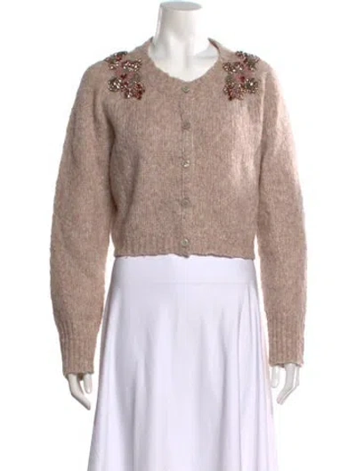 Pre-owned Cinq À Sept Wool Crew Neck Sweater W/ Tags In Neutral